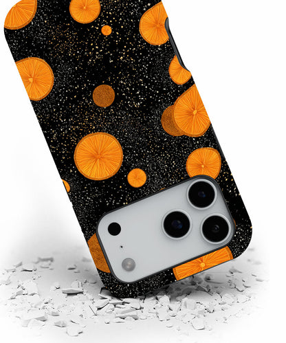 Double-Layer Semi-Handprinted Tough Matte Galaxy Orange iPhone Case