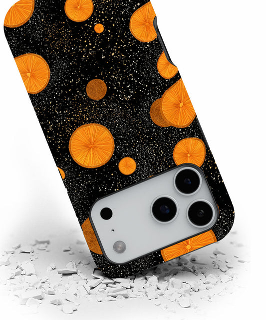 Double-Layer Semi-Handprinted Tough Matte Galaxy Orange iPhone Case