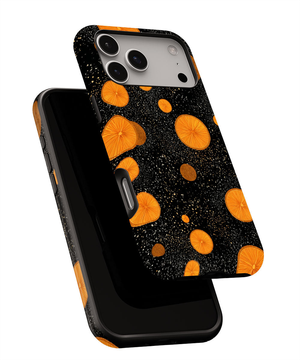 Double-Layer Semi-Handprinted Tough Matte Galaxy Orange iPhone Case