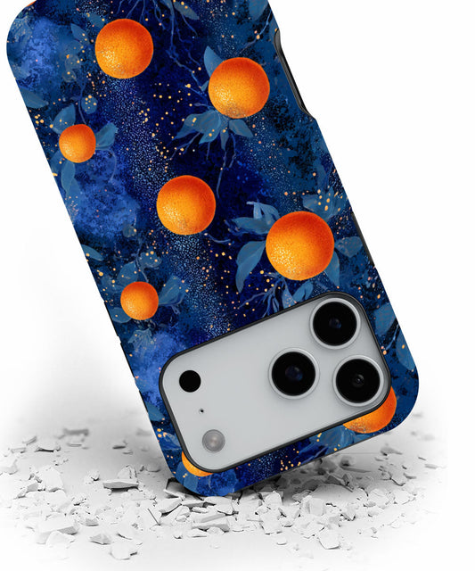 Double-Layer Semi-Handprinted Tough Matte Galaxy Orange iPhone Case