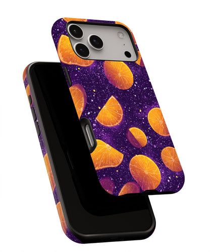 Double-Layer Semi-Handprinted Tough Matte Galaxy Orange iPhone Case
