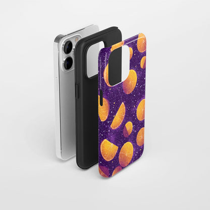 Double-Layer Semi-Handprinted Tough Matte Galaxy Orange iPhone Case