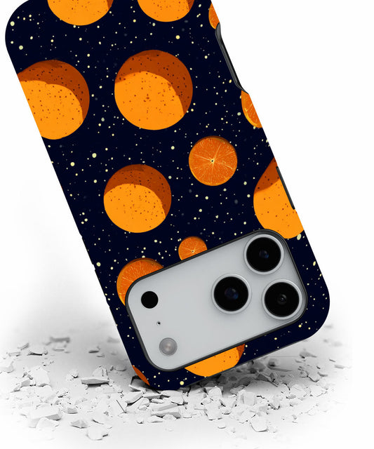 Double-Layer Semi-Handprinted Tough Matte Galaxy Orange iPhone Case