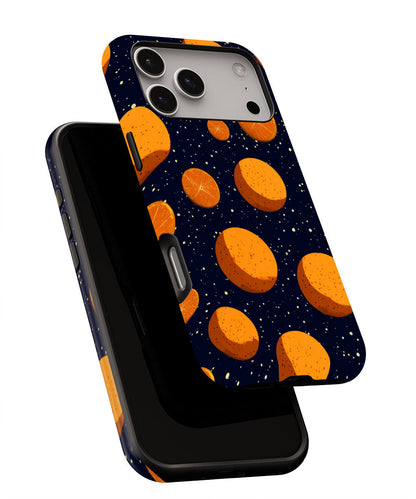 Double-Layer Semi-Handprinted Tough Matte Galaxy Orange iPhone Case