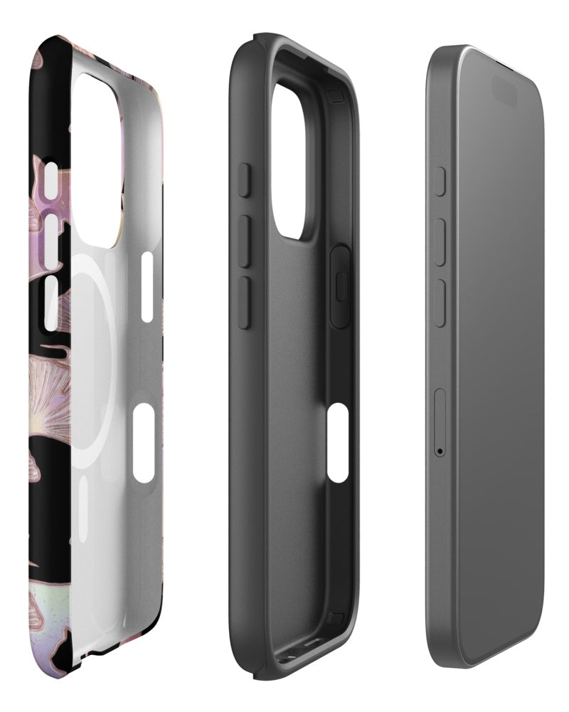 Double-Layer Semi-Handprinted Tough Matte black cats iPhone Case (MagSafe-Compatible)