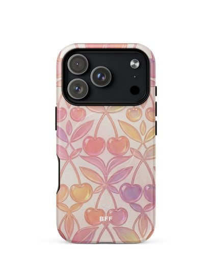 Double-Layer Semi-Handprinted Tough Matte cherries iPhone Case (MagSafe-Compatible)