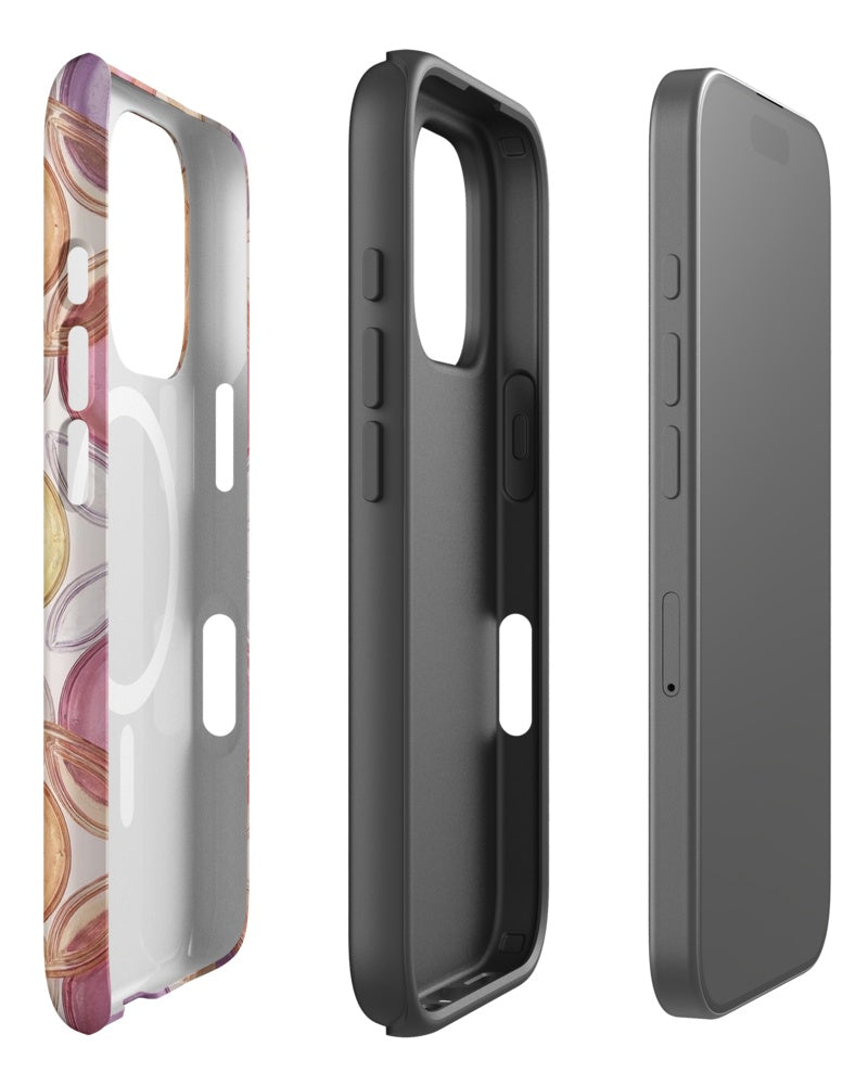 Double-Layer Semi-Handprinted Tough Matte donuts iPhone Case (MagSafe-Compatible)