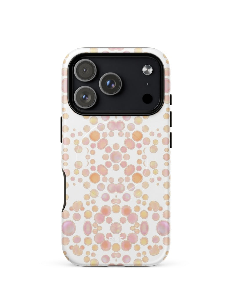 Double-Layer Semi-Handprinted Tough Matte dots iPhone Case (MagSafe-Compatible)