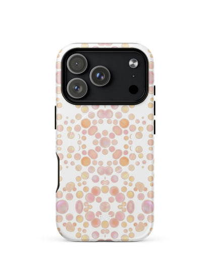 Double-Layer Semi-Handprinted Tough Matte dots iPhone Case (MagSafe-Compatible)