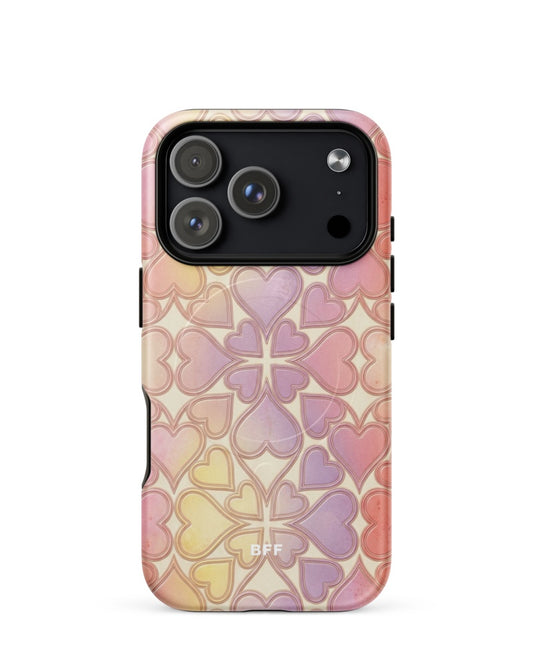 Double-Layer Semi-Handprinted Tough Matte hearts iPhone Case (MagSafe-Compatible)