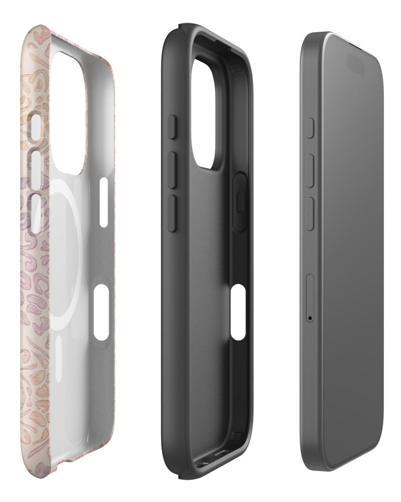 Double-Layer Semi-Handprinted Tough Matte leopard print iPhone Case (MagSafe-Compatible)