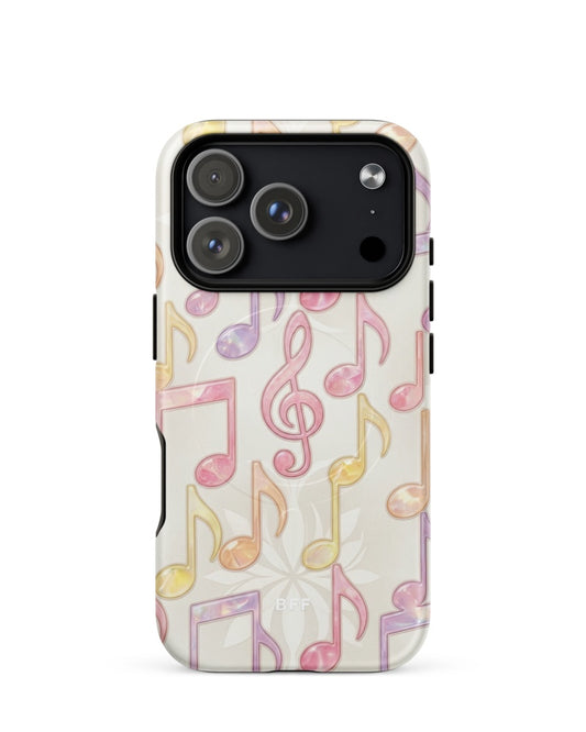 Double-Layer Semi-Handprinted Tough Matte musical notes iPhone Case (MagSafe-Compatible)