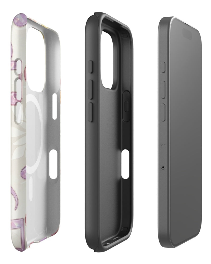 Double-Layer Semi-Handprinted Tough Matte musical notes iPhone Case (MagSafe-Compatible)