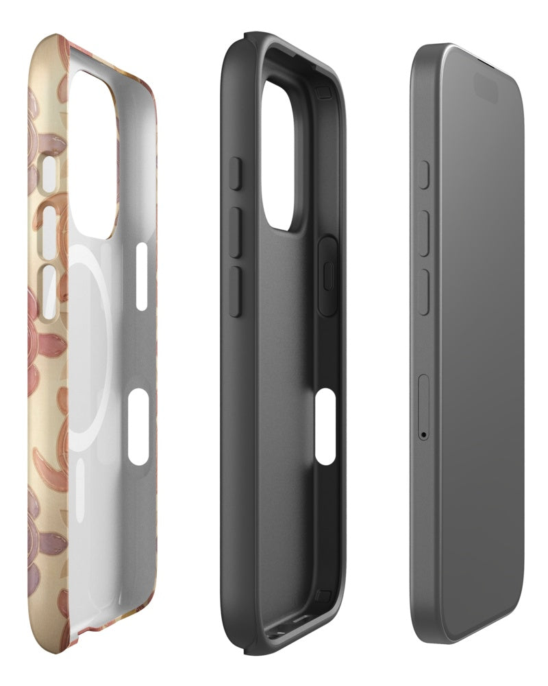 Double-Layer Semi-Handprinted Tough Matte sea turtles iPhone Case (MagSafe-Compatible)