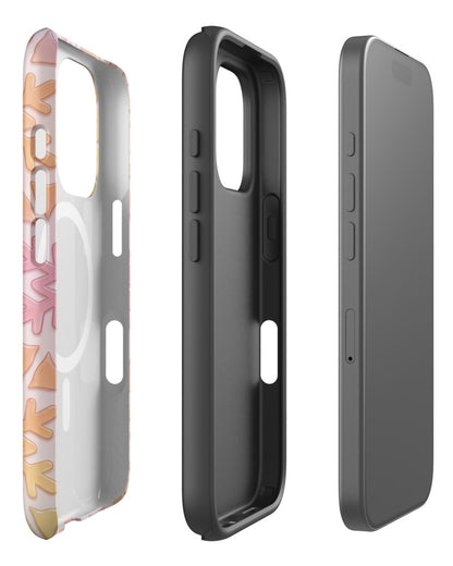 Double-Layer Semi-Handprinted Tough Matte snowflakes iPhone Case (MagSafe-Compatible)