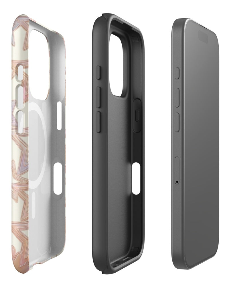 Double-Layer Semi-Handprinted Tough Matte stars iPhone Case (MagSafe-Compatible)