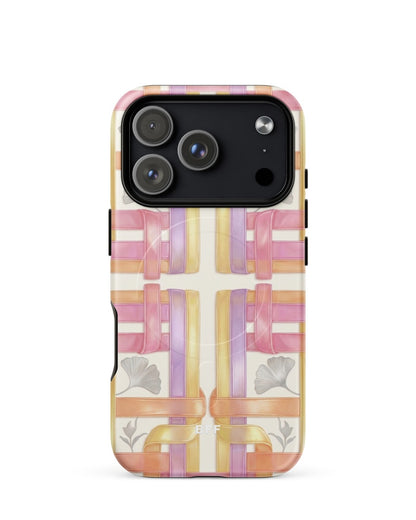 Double-Layer Semi-Handprinted Tough Matte stripes iPhone Case (MagSafe-Compatible)