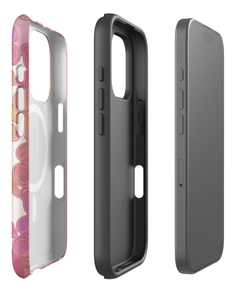 Double-Layer Semi-Handprinted Tough Matte teddy bears iPhone Case (MagSafe-Compatible)