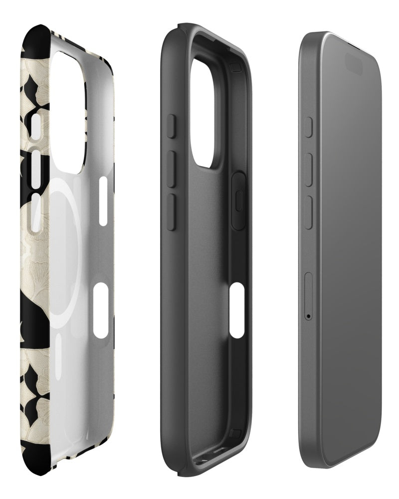 Double-Layer Semi-Handprinted Tough Matte black cats iPhone Case (MagSafe-Compatible)