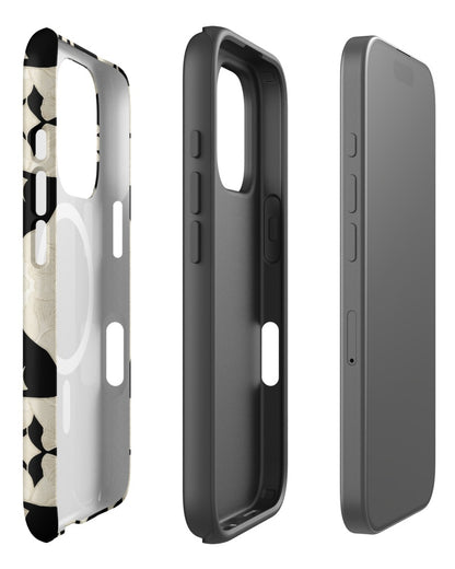 Double-Layer Semi-Handprinted Tough Matte black cats iPhone Case (MagSafe-Compatible)