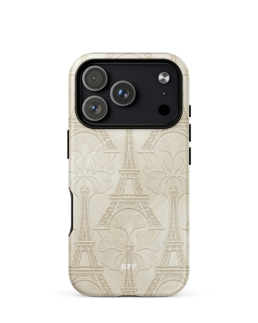 Double-Layer Semi-Handprinted Tough Matte Eiffel tower iPhone Case (MagSafe-Compatible)