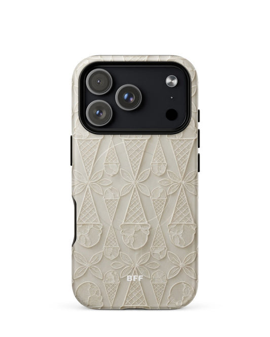 Double-Layer Semi-Handprinted Tough Matte ice cream iPhone Case (MagSafe-Compatible)