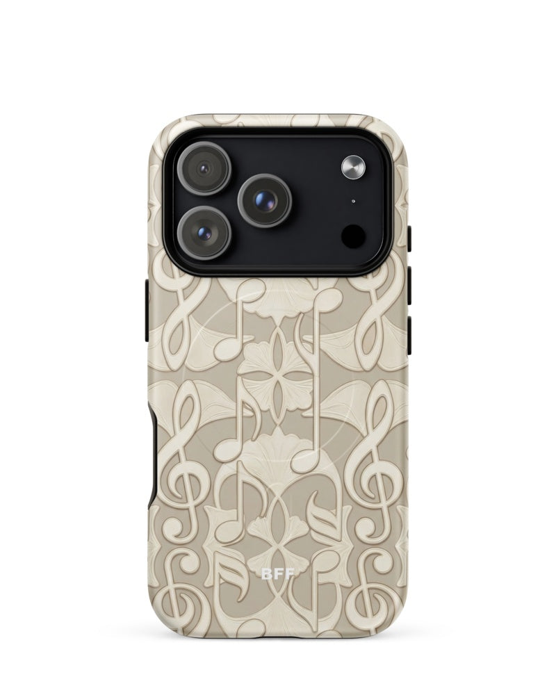 Double-Layer Semi-Handprinted Tough Matte musical notes iPhone Case (MagSafe-Compatible)