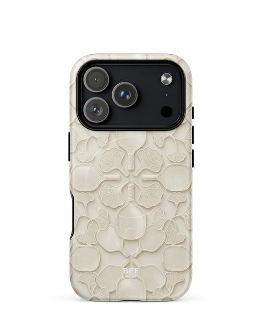 Double-Layer Semi-Handprinted Tough Matte pickleball paddles iPhone Case (MagSafe-Compatible)