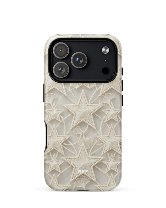 Double-Layer Semi-Handprinted Tough Matte stars iPhone Case (MagSafe-Compatible)