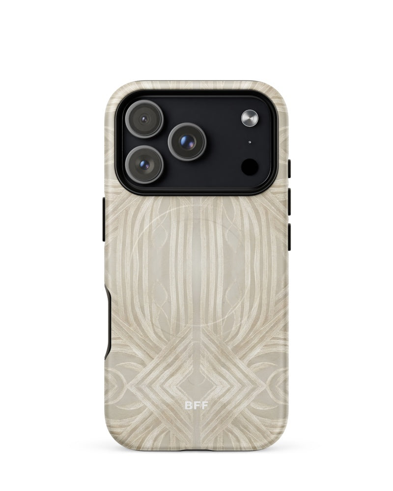 Double-Layer Semi-Handprinted Tough Matte stripes iPhone Case (MagSafe-Compatible)