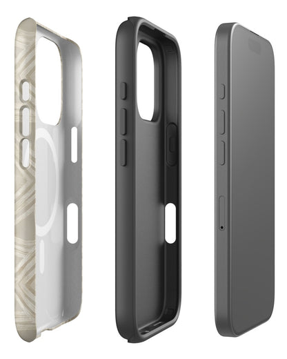 Double-Layer Semi-Handprinted Tough Matte stripes iPhone Case (MagSafe-Compatible)